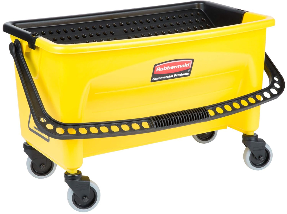 Rubbermaid HYGEN Microfibre Pad Press Wring Bucket with Wheels - Yellow