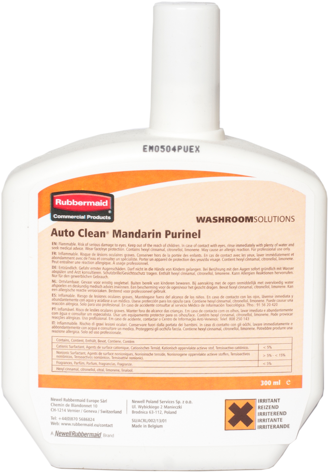 Rubbermaid AutoClean Refill - 300ml - Purinel with Orange Fragrance