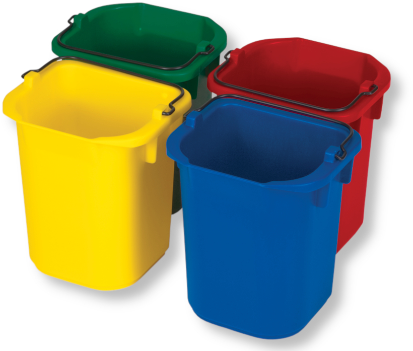 Rubbermaid Colour-Coded Buckets - 5 Ltr - Set of 4 Colours