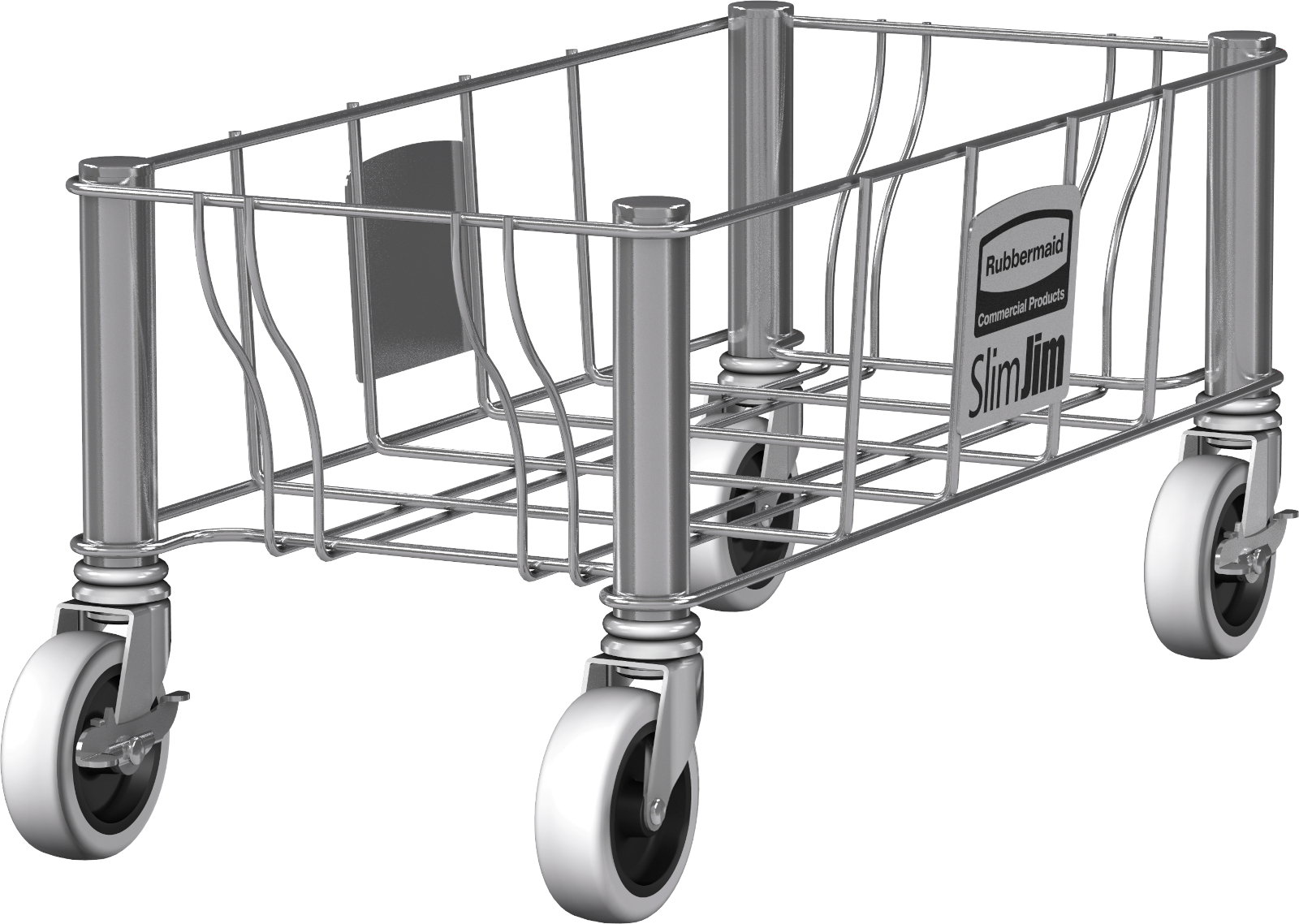 Rubbermaid Slim Jim Dolly - Stainless Steel