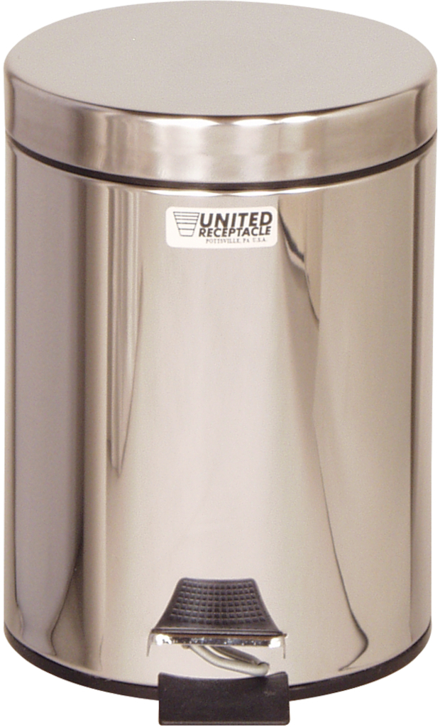 Rubbermaid Small Pedal Bin with Plastic Liner - 5.6 Ltr - Stainless Steel