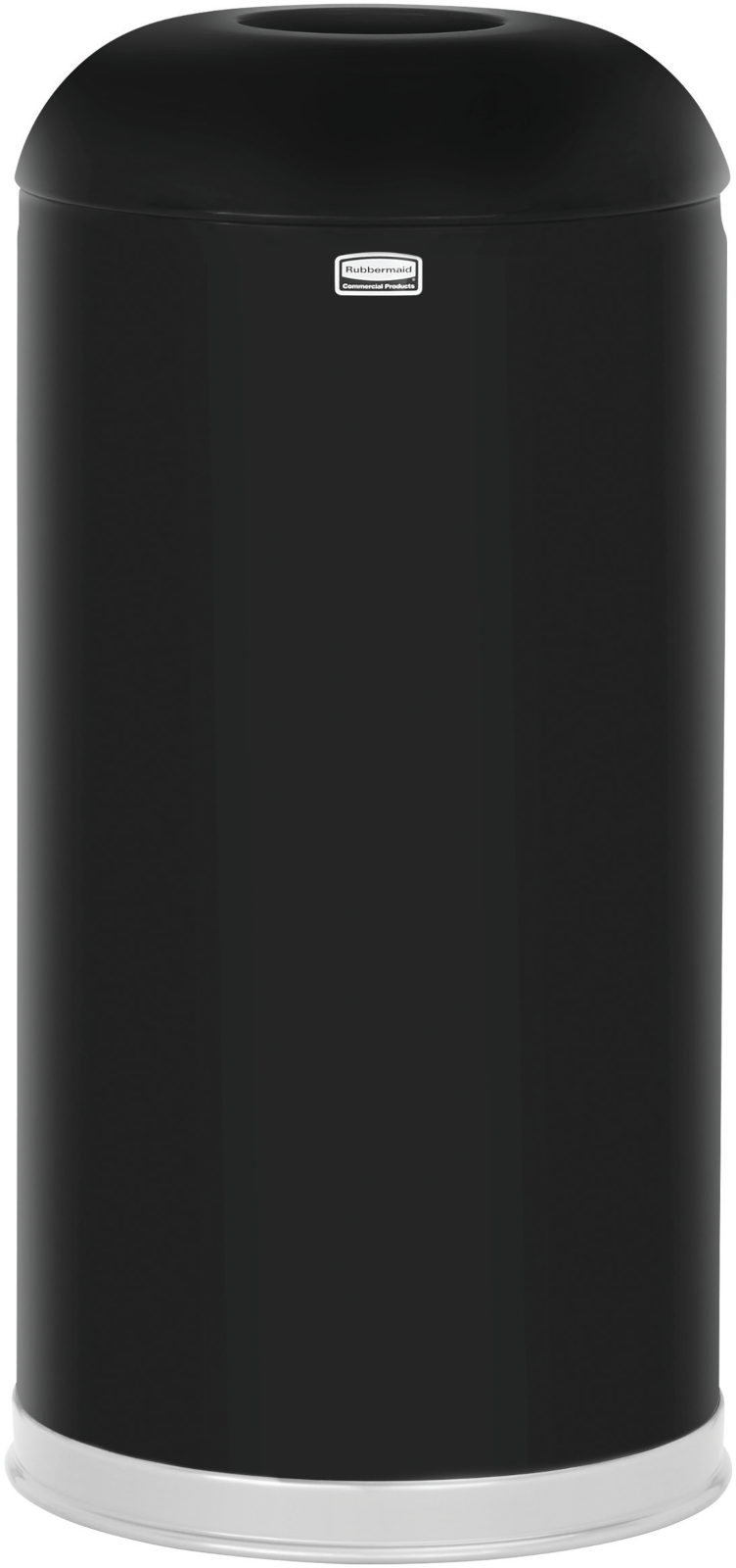 Rubbermaid Round Open Top Bin - 56 Ltr - Black Gloss
