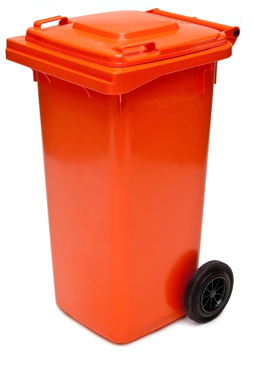 Wheelie Bin - 120 Ltr - Orange