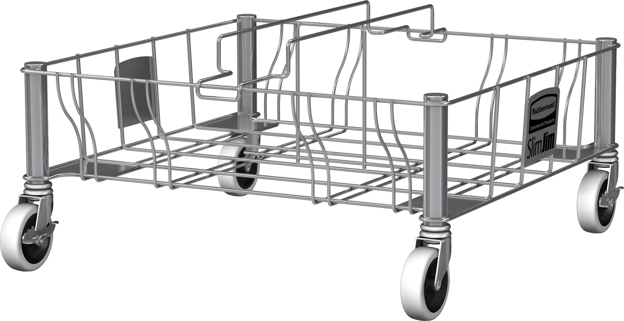 Rubbermaid Slim Jim Double Dolly - Stainless Steel