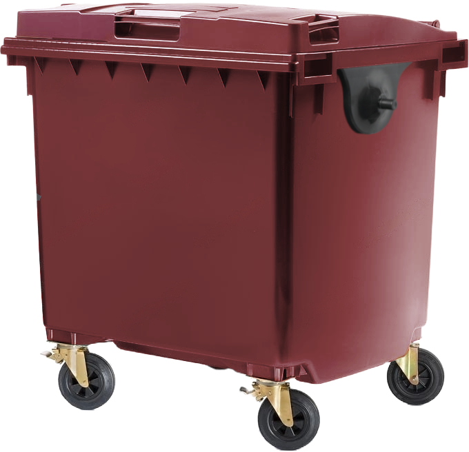 Wheelie Bin - 1100 Ltr - Wine Red