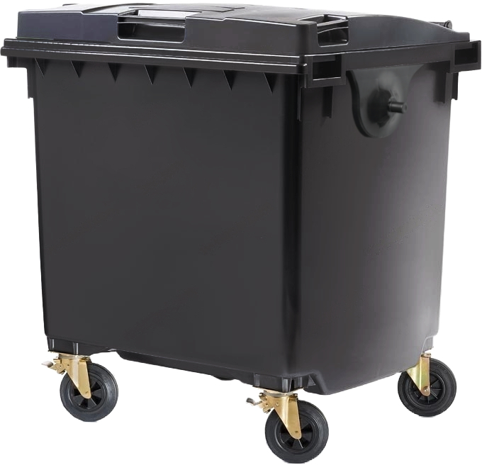 Wheelie Bin - 1100 Ltr - Black/Grey