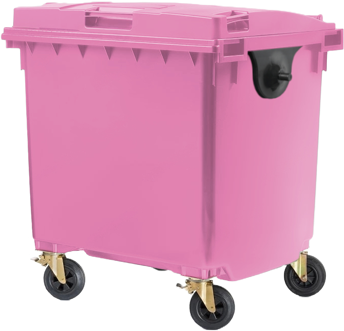 Wheelie Bin - 1100 Ltr - Pink