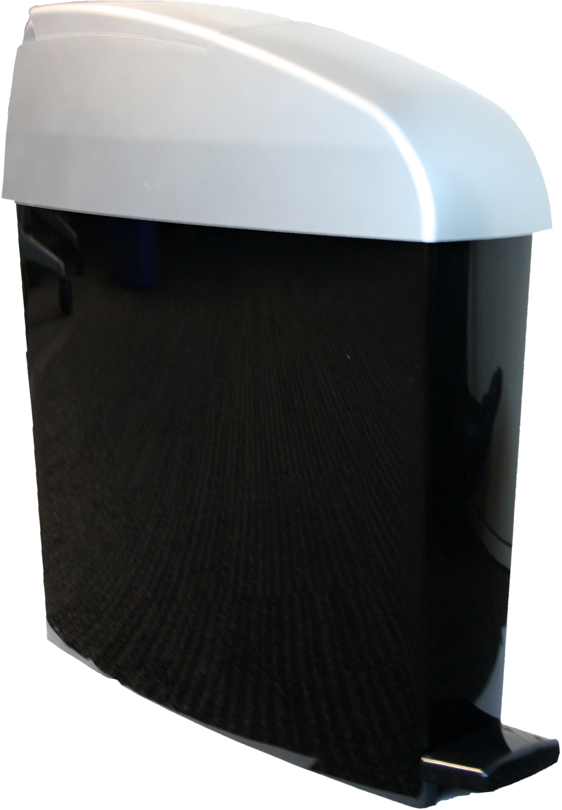 Rubbermaid Sanitary Waste Pedal Bin - 12 Ltr - Black/Silver