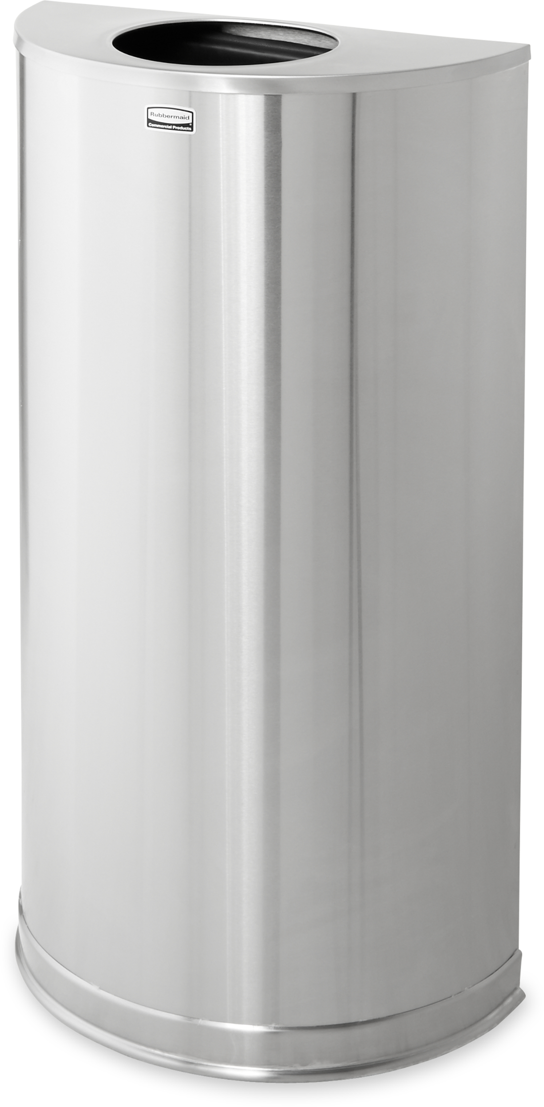 Rubbermaid Half-Round Open Top Bin - 45 Ltr - Stainless Steel