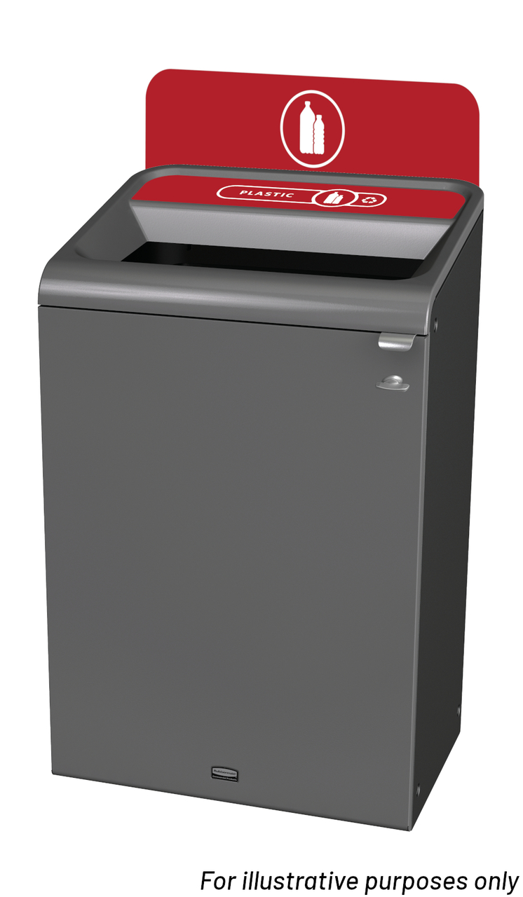 Rubbermaid Configure Plastic Recycling Billboard - 125 Ltr - Red