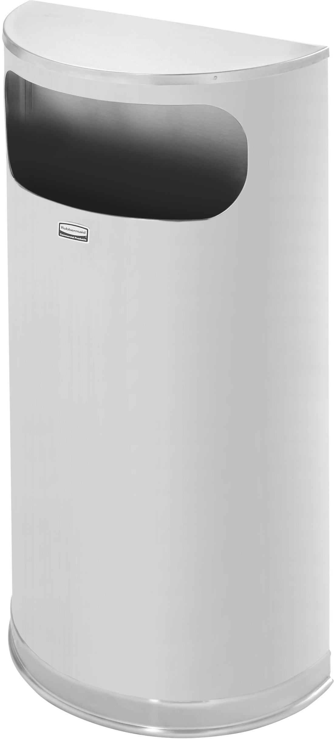 Rubbermaid Half-Round Bin with Flat Top - 34 Ltr - Stainless Steel