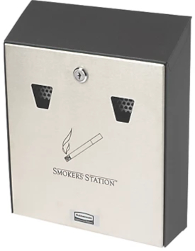 Rubbermaid Lockable Wall-Mount Smokers' Station - Black