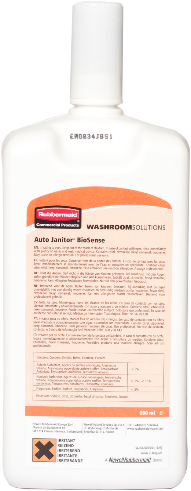 Rubbermaid AutoJanitor Refill - 600ml - BioSense with Mandarin Orange