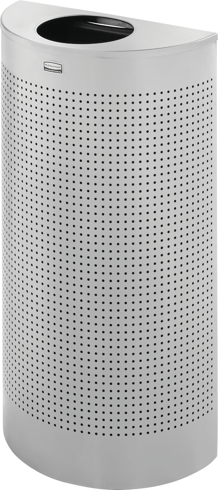 Rubbermaid Silhouettes Half-Round Open Top Bin - 45 Ltr - Perforated Steel