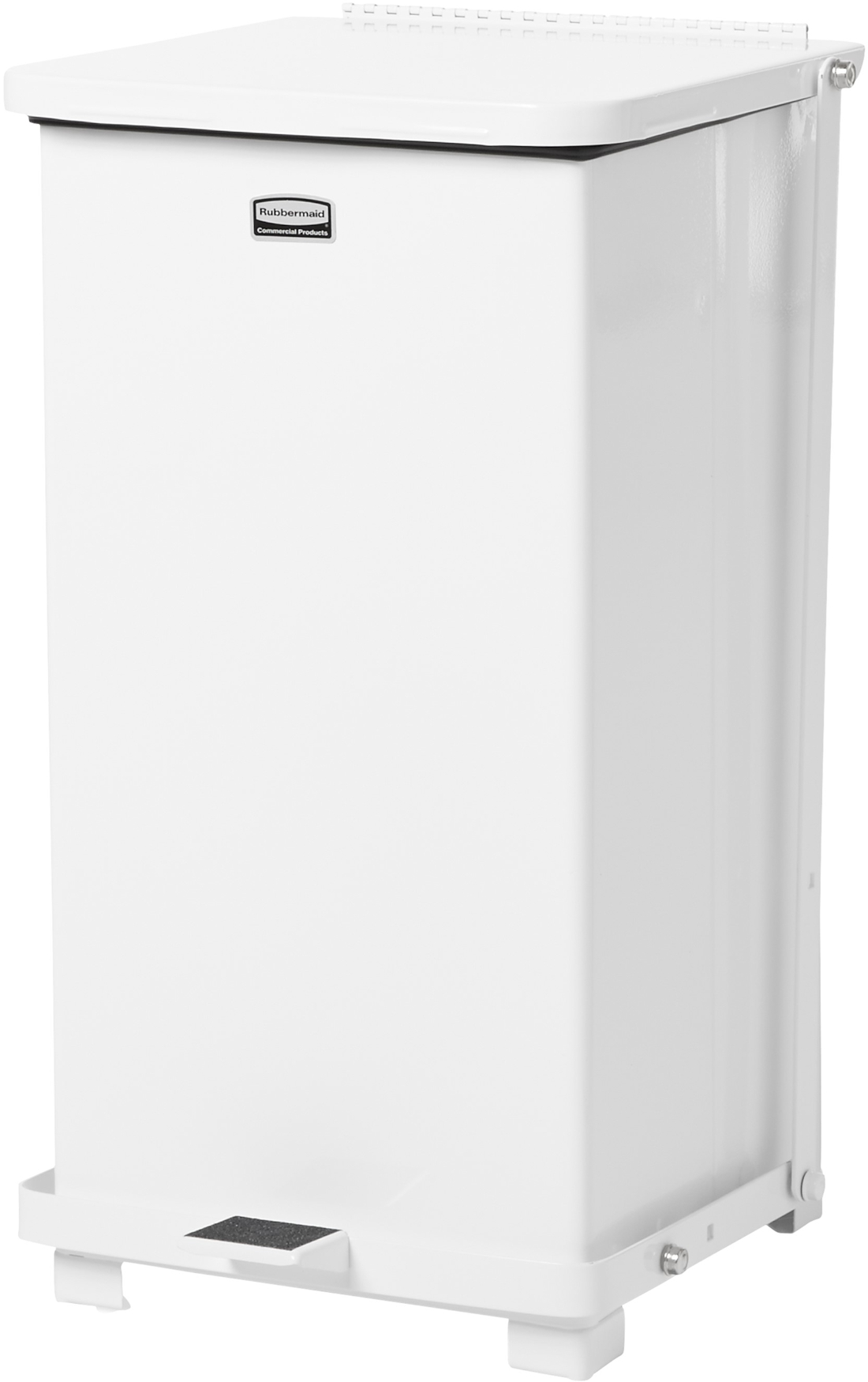 Rubbermaid Defender Square Pedal Bin with Plastic Liner - 24 Ltr - White