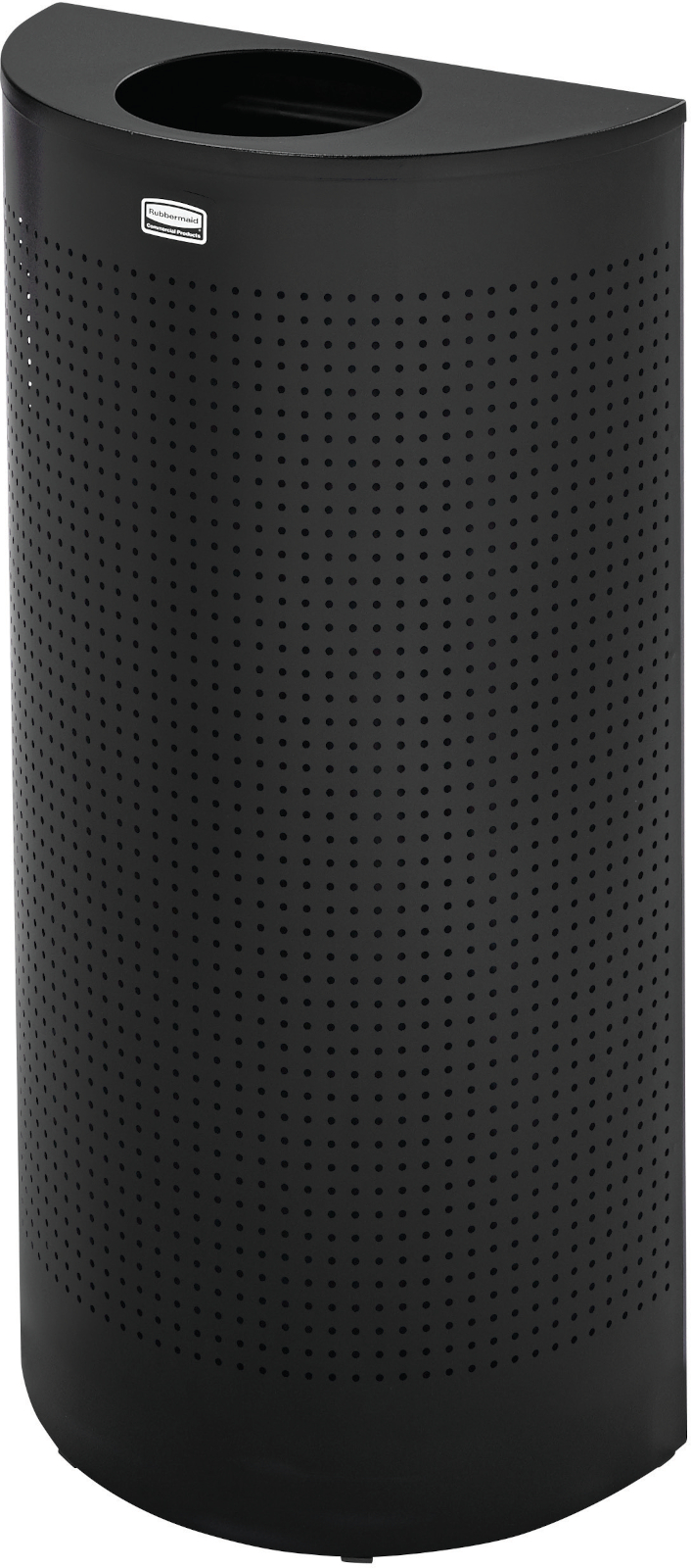 Rubbermaid Half-Round Open Top Bin - 45 Ltr - Perforated Black